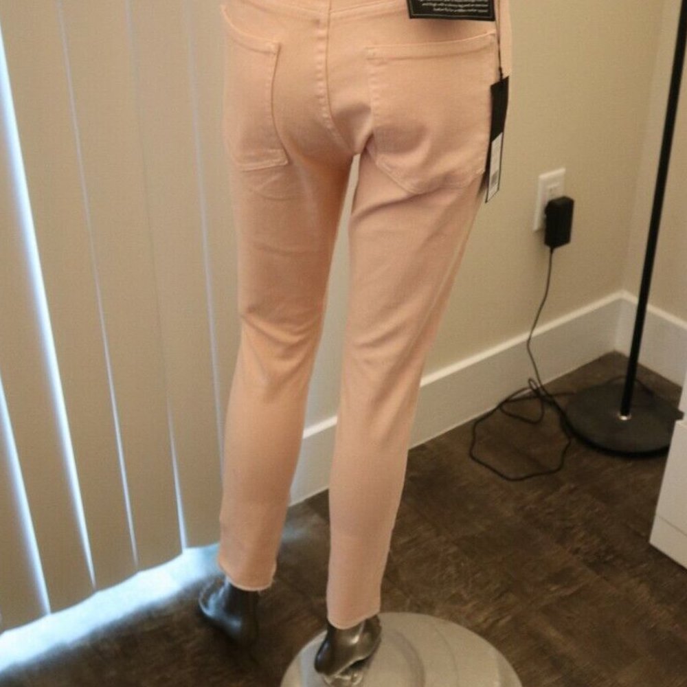 Veronica Beard Pink Jeans Debbie 10" Skinny Button Fly Size 24/25 Waist New Tag - Picture 3 of 6